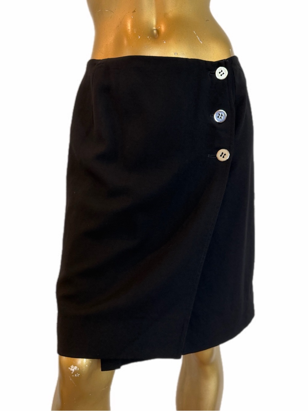 Vintage Jaeger Pure New Wool Knee-length Wrap Skirt Made in Great Britain, 12
